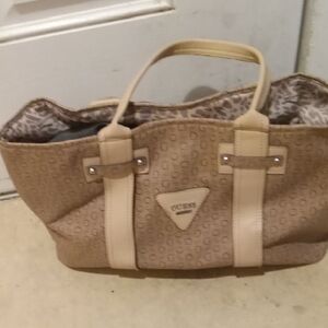 Guess Beige and Cream Tote Bag